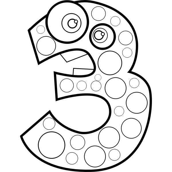 SVG Animal number three vector illustration