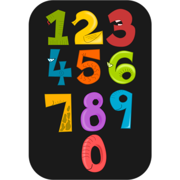 SVG Animal numbers vector image