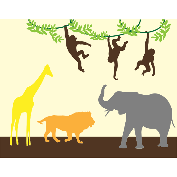 SVG Animal Silhouettes Background