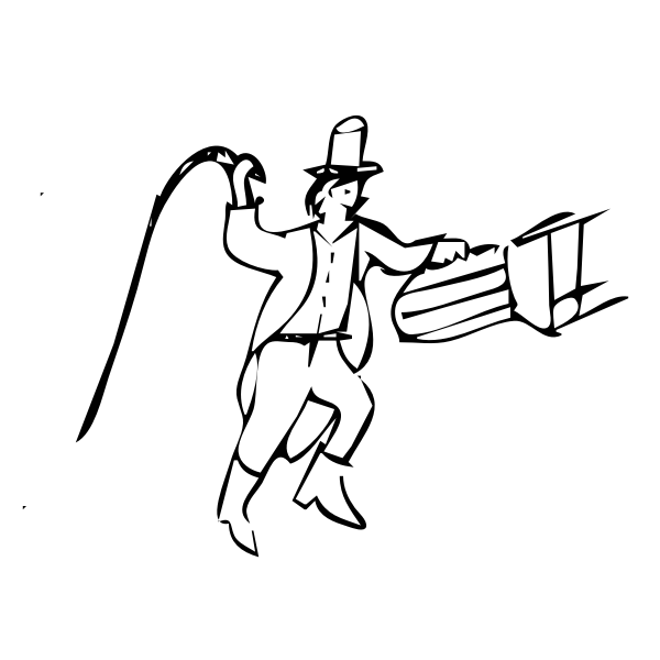 SVG Animal tamer in black and white clip art