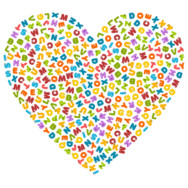 SVG Animals alphabet heart