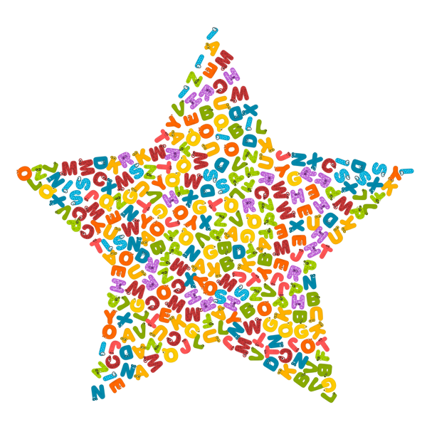 SVG Animals alphabet star