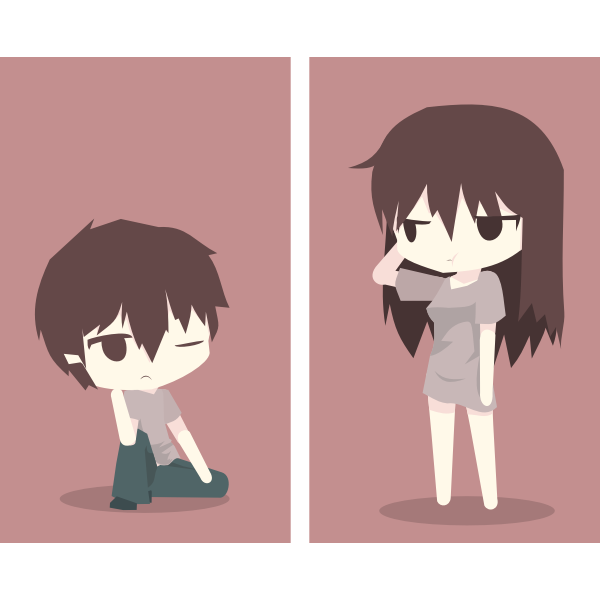 SVG Animated boy and girl