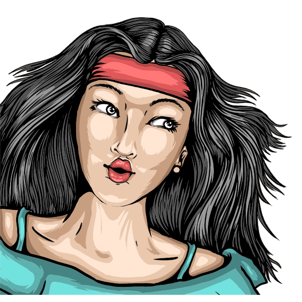 SVG Animated lady in portrait