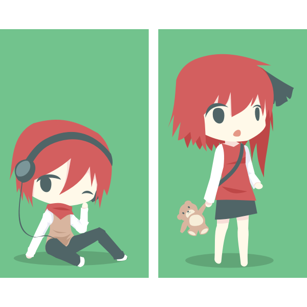 SVG Animated red-haired children