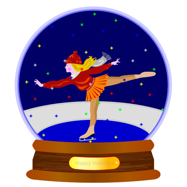 SVG Animated Snow Globe Skater