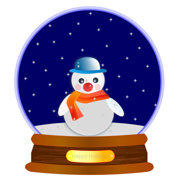 SVG Animated Snow Globe Snowman