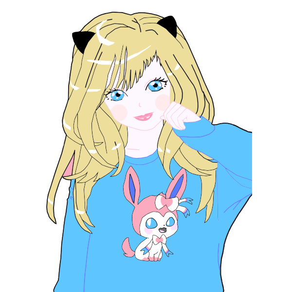 SVG Anime cat girl