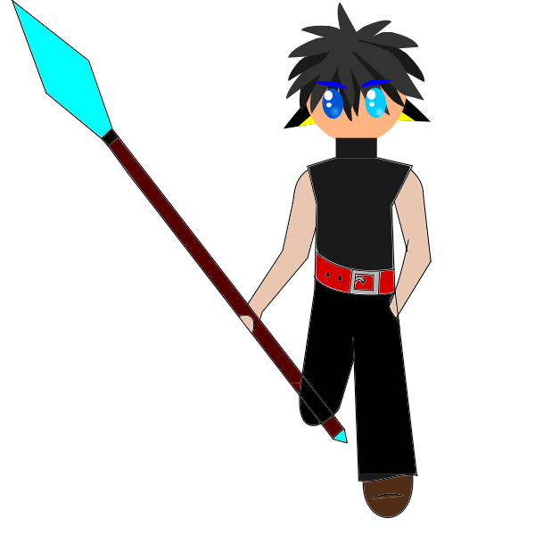 SVG Anime character with spear