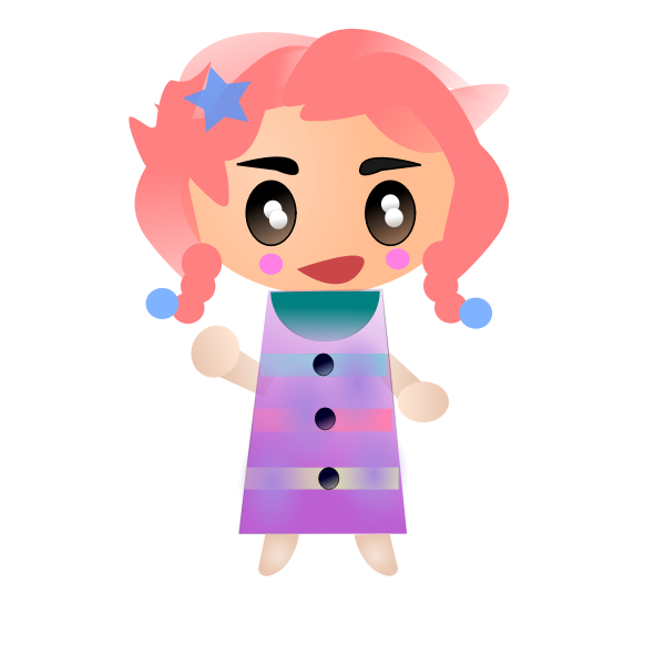 SVG Anime girl vector image