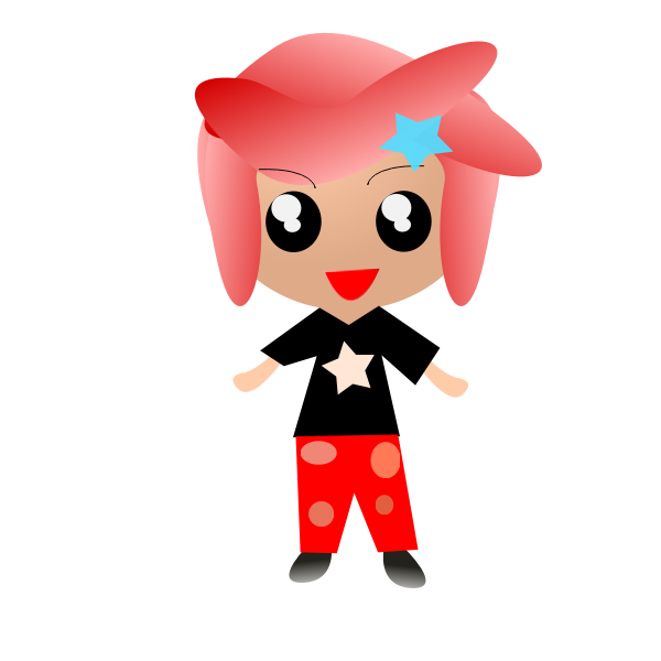 SVG Anime kid with red hair