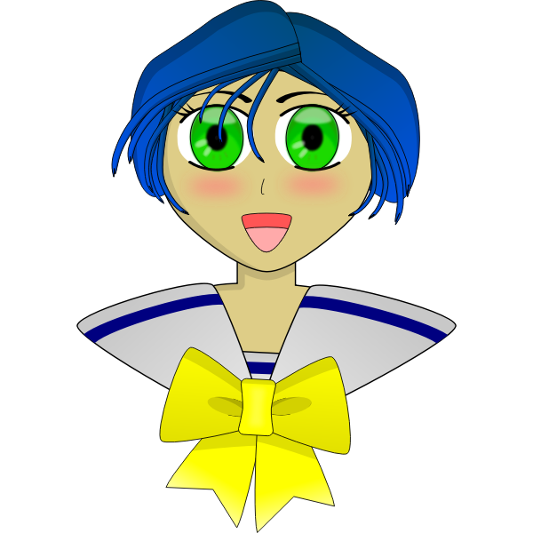 SVG Anime schoolgirl vector image