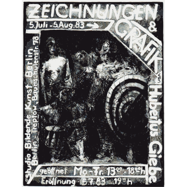 SVG Announcement poster for German art exhibit