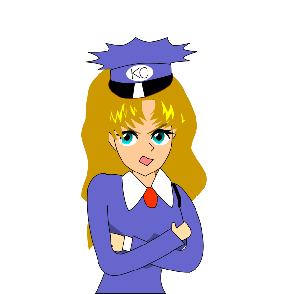 SVG Annoyed policewoman