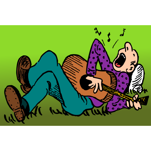 SVG Anonymous laying back singing coloured