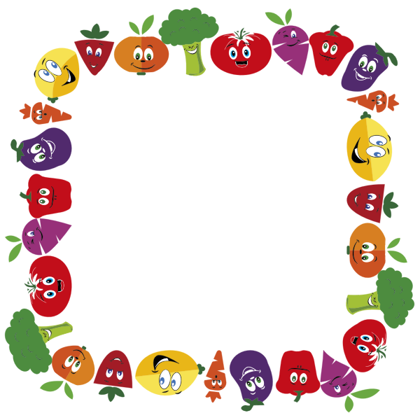 SVG Anthropomorphic Fruits And Vegetables Frame