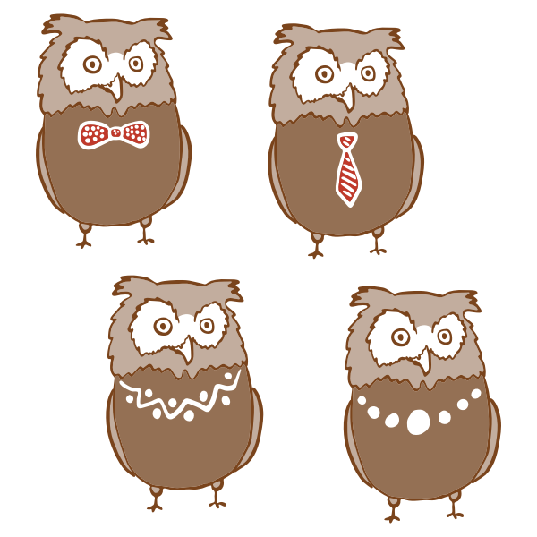 SVG Anthropomorphic owls