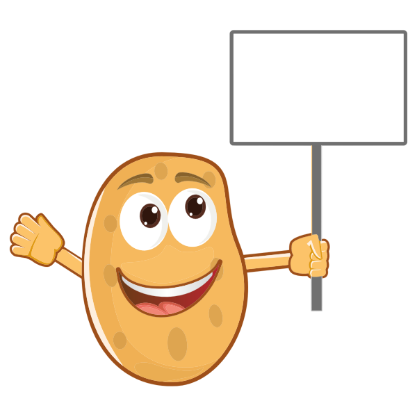 SVG Anthropomorphic Potato Holding Sign