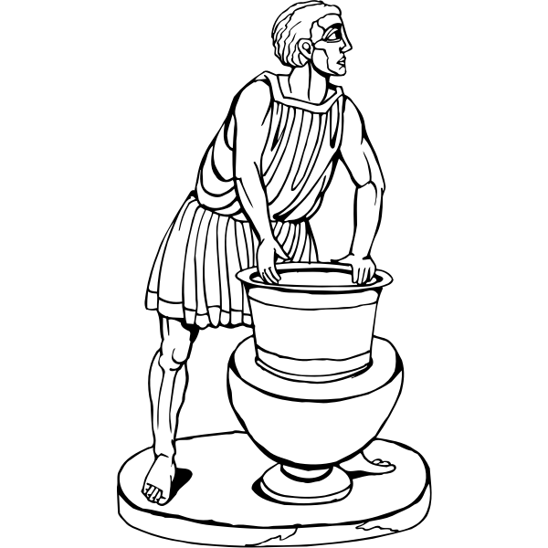 SVG Antic man with urn