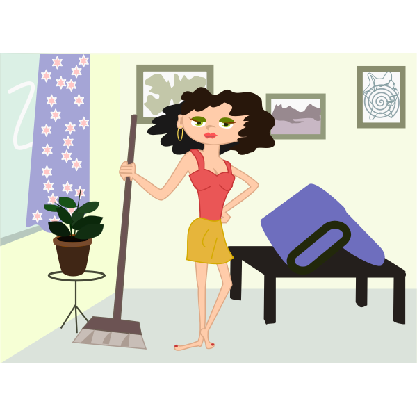 SVG Apartment cleaning cartoon image