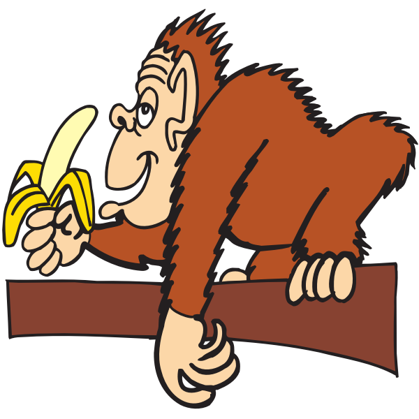 SVG Ape eating banana