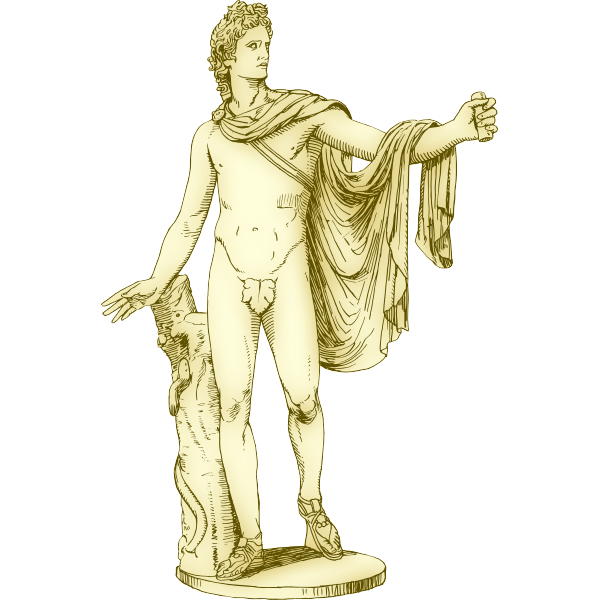 SVG Apollo in marble statue