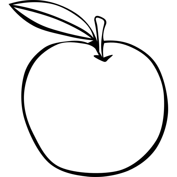 SVG Apple vector image with a leaf