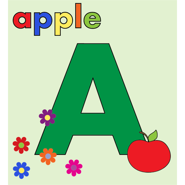 SVG Apple with Alphabet A