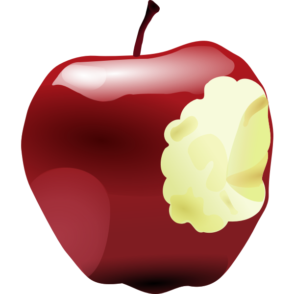 SVG Apple with bite vector image