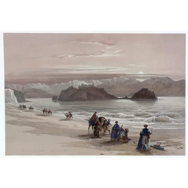 SVG Arabic expedition on sea coast