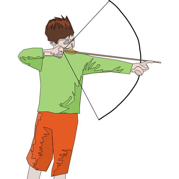 SVG Archer boy abstract drawing