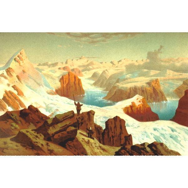 SVG Arctic scene with people