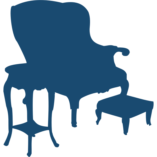 SVG Armchair and table silhouette vector image