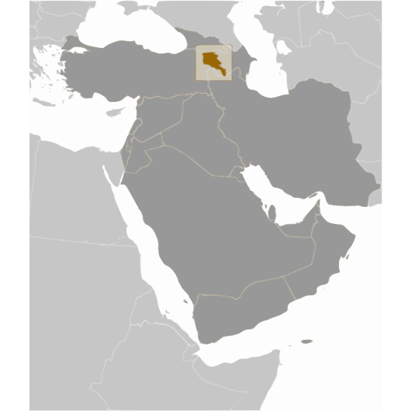 SVG Armenia in map