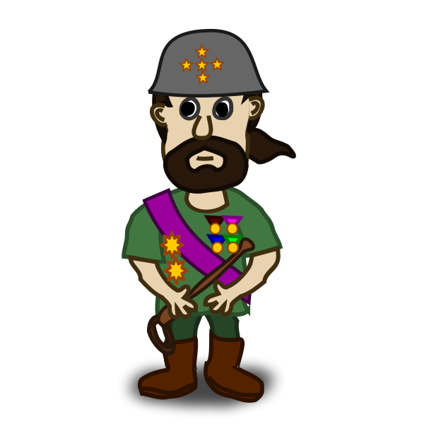 SVG Army general comic character vector image