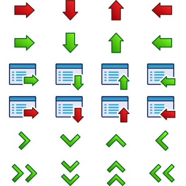 SVG Arrow button set vector clip art