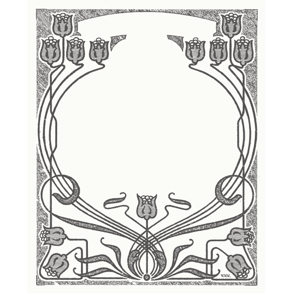 SVG Art Flower Frame Vector