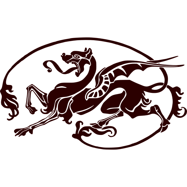 SVG Art nouveau dragon vector image