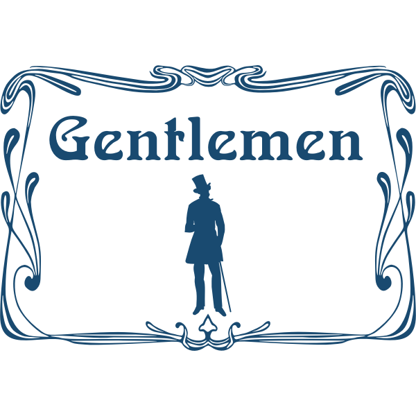 SVG Art nouveau male toilet sign vector clip art