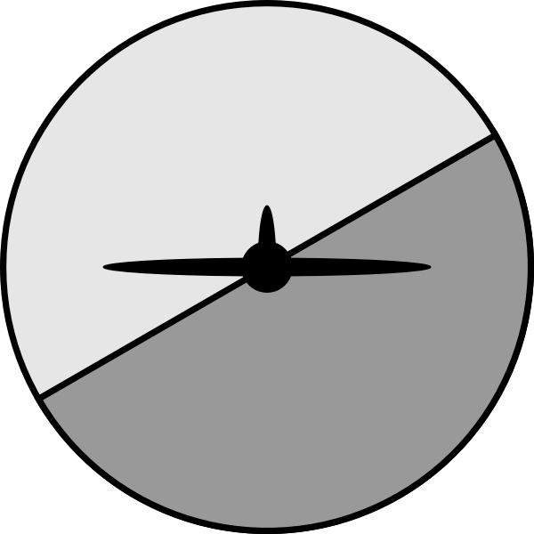 SVG Artificial horizon and airplane silhouette