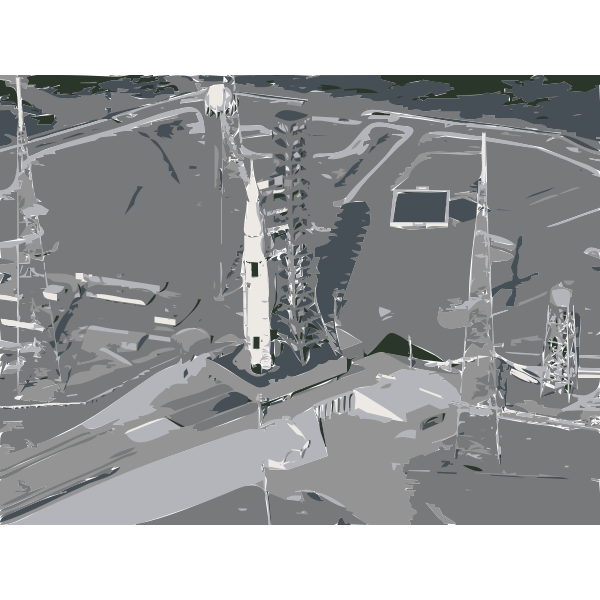SVG Artist concept of SLS on launchpad