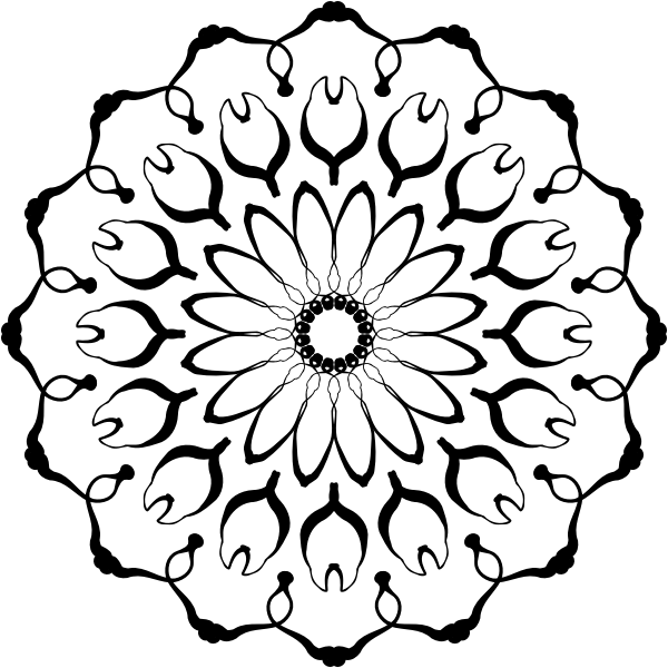 SVG Arty black flower image