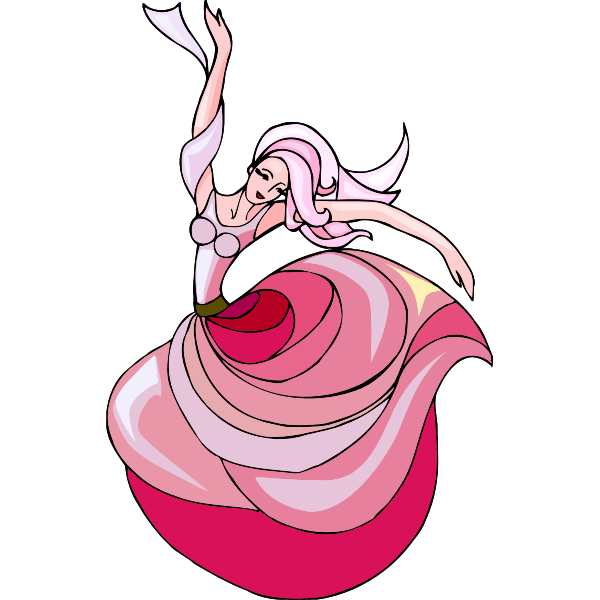 SVG Arty dancing girl drawing