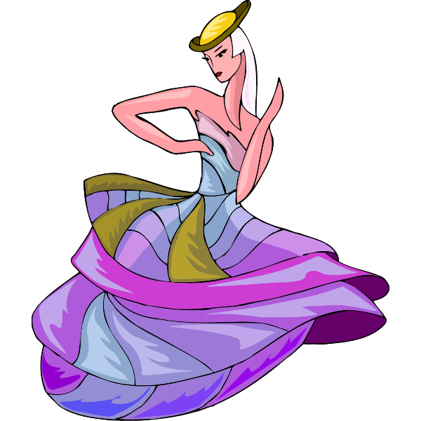 SVG Arty girl in gown