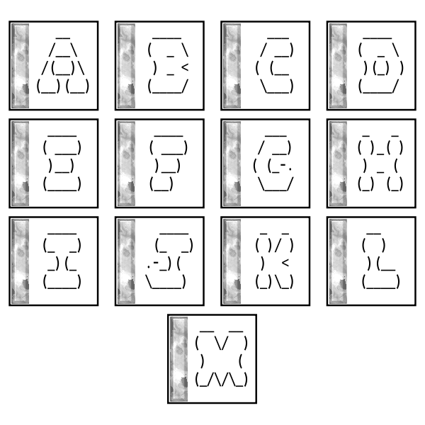 SVG ASCII Drop Caps 2 A-M