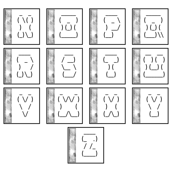 SVG ASCII Drop Caps 2 N-Z