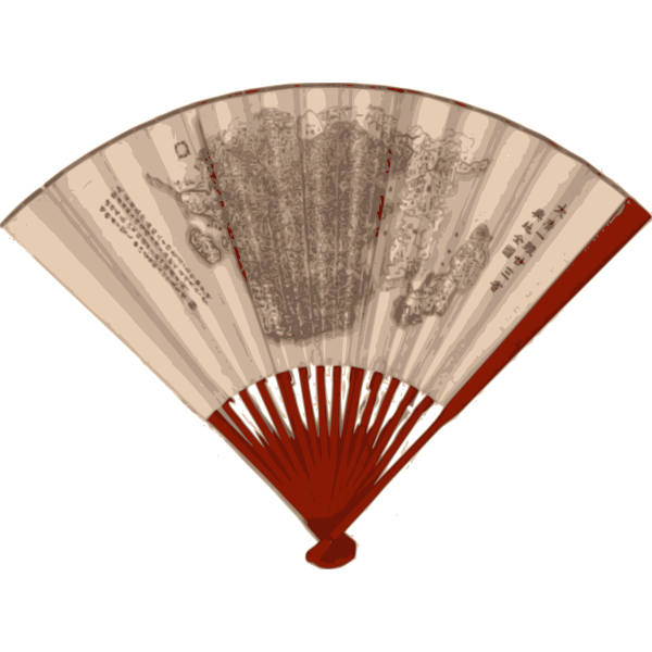 SVG Asian fan with a map vector image