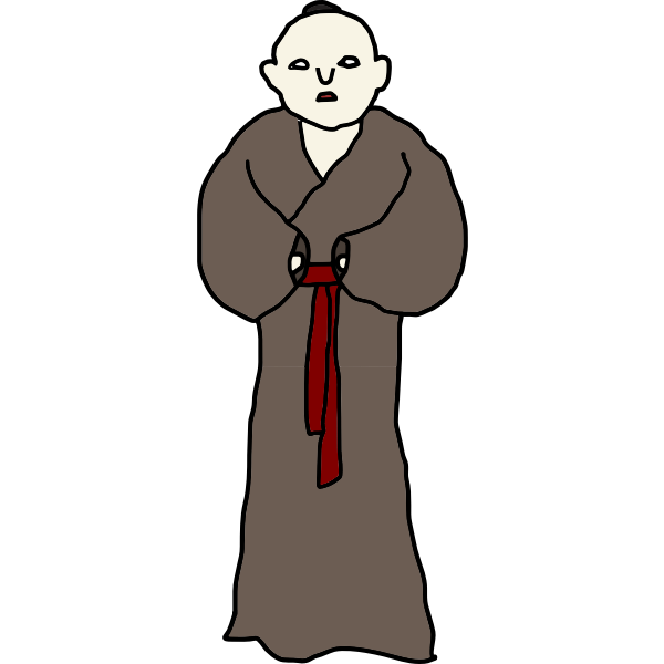 SVG Asian monk vector drawing