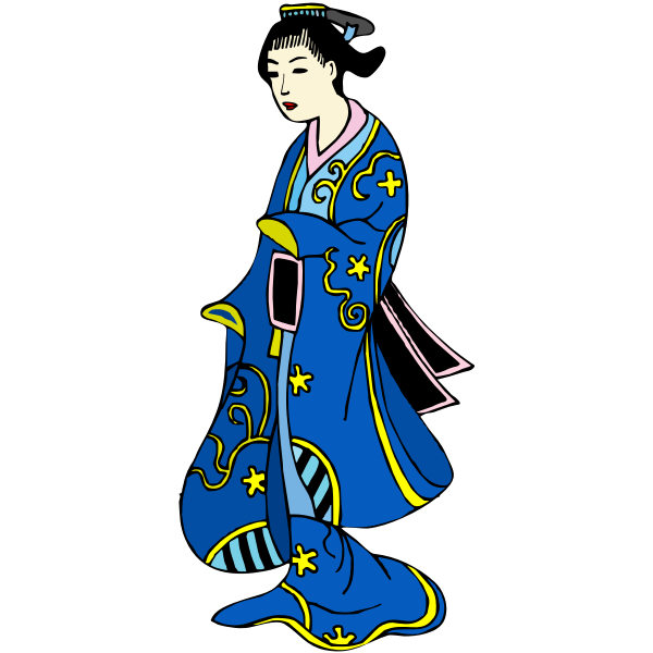 SVG Asian woman in traditional clothing