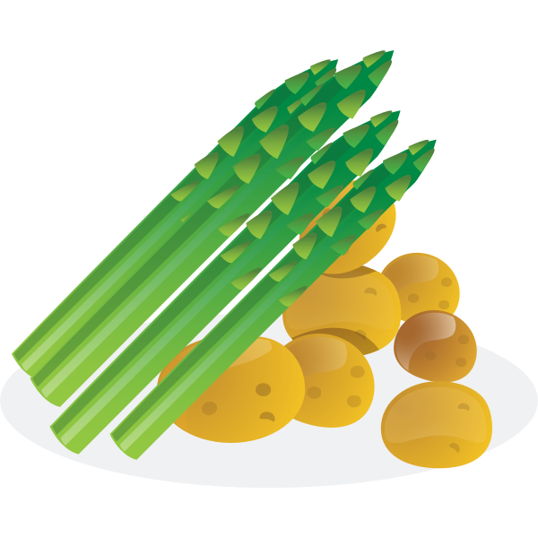 SVG Asparagus and potaoes